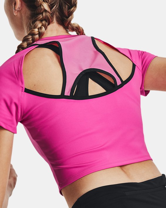 T-shirt court à manches courtes UA Run Anywhere pour femme, Pink, pdpMainDesktop image number 0
